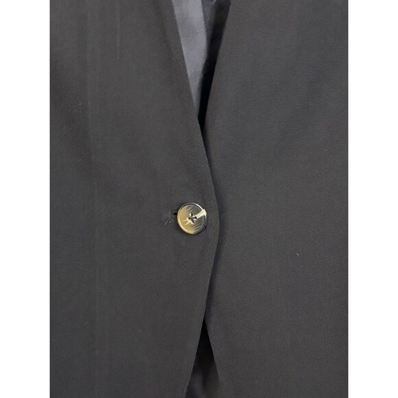 ADRIANNA PAPELL Black Single Button Ruched Sleeve Blazer 18W Zip Pocket Classic - Picture 5 of 12